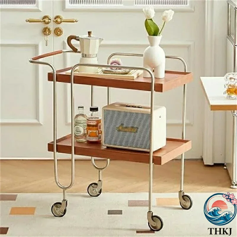 【全品5%ポイント】キッチンワゴン キャスター付き ワゴン 収納ワゴン 2段 キッチンカート 収納カート ワインボドル?ワインカップ収納 取っ手付き