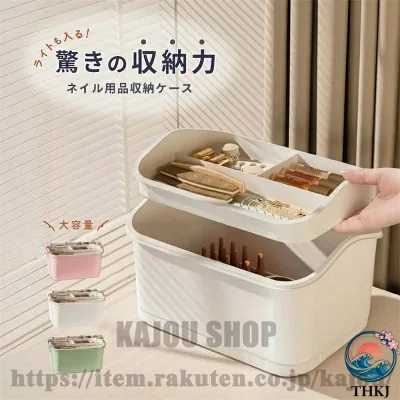【全品5%ポイント】ネイル用品収納ケース 収納ボックス ネイルボックス 2 段 大容量 小物入れ 小物収納 ネイルライト ジェルネイル 整理整頓 ネイ