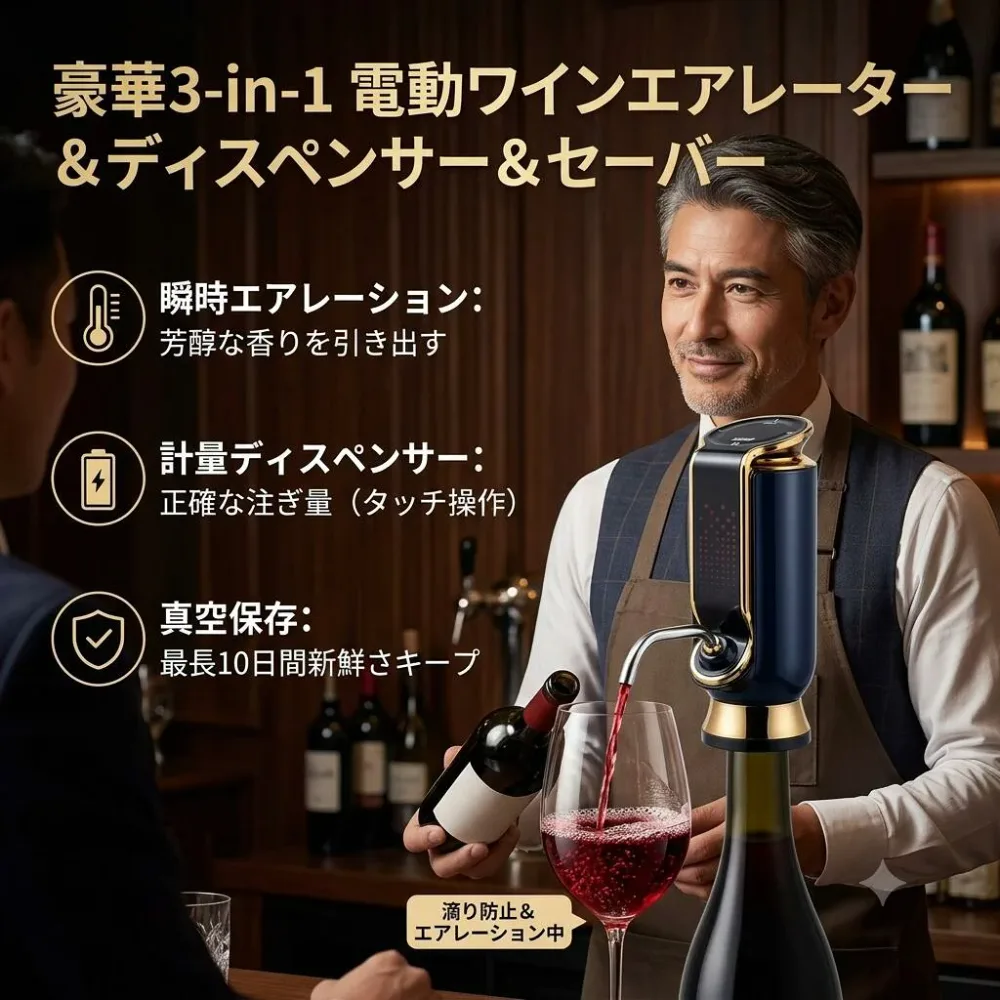 最短翌日 "30日返品保証" "送料無料" Redsack ウイスキーポンプ4L定量調整可 電動定量ディスペンサー酒ポンプ ワインデカンター充電式 自動流量分布 デジタル表示 ウイスキーワインディスペンサー 電動ワインディスペンサー 自動ワインディスペンサー ワインエアレーター