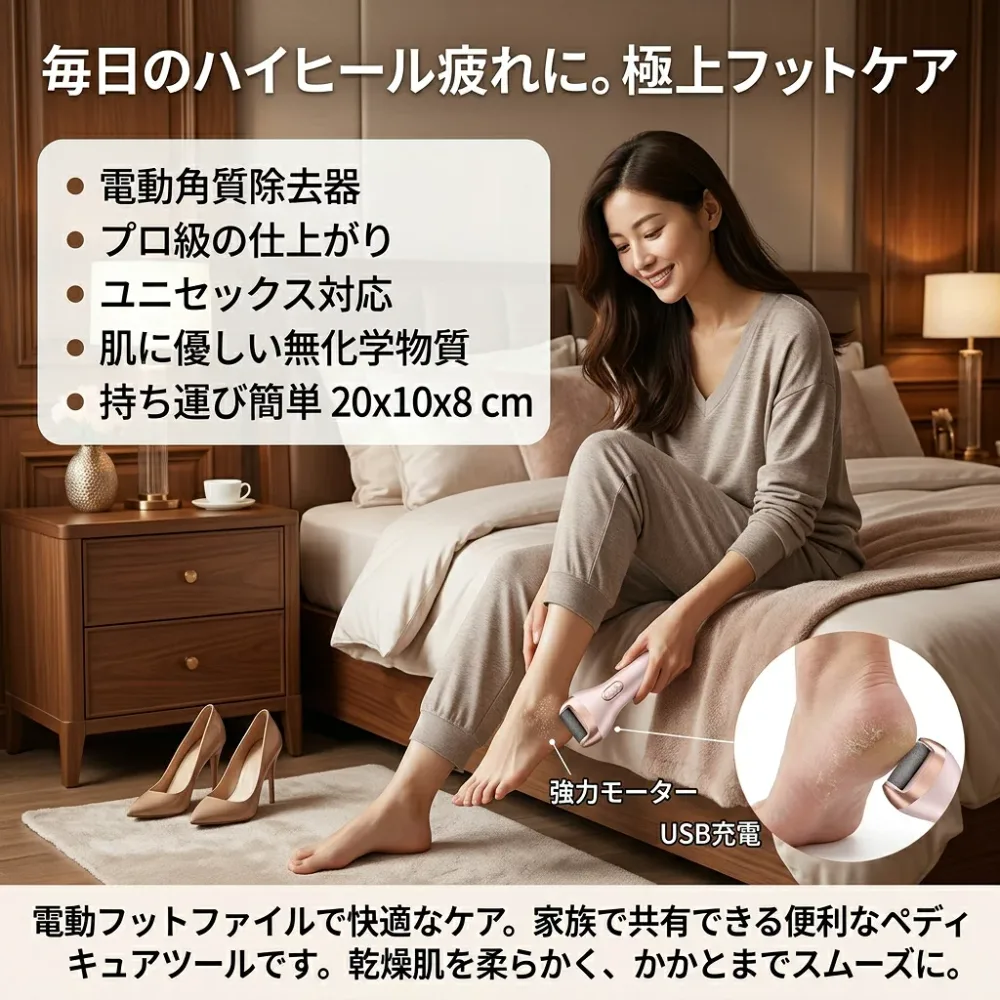 電動フットファイル 電動角質除去器 角質ケア かかとケア 足裏ケア フットケア フットスクラバー ペディキュアツール USB充電式 2段階調整 LEDライト 男女兼用 電動フットファイル 電動角質除去器 かかとケア 足裏ケア フットスクラバー USB充電式 LEDライト 2段階調整 防塵