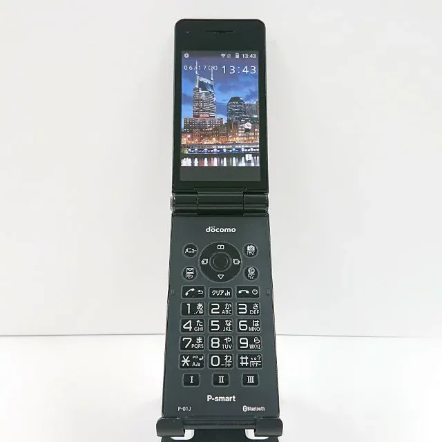 P-smart ケータイ P-01J ドコモ ブラック 送料無料 本体 c20800 【中古】