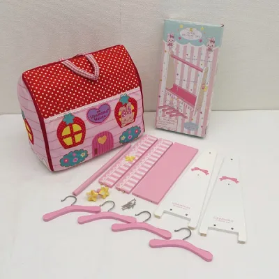クリエイティブヨーコ ◆マザーガーデン うさもも ハンガーラック お家型収納ケース 子供用品【中古】 【代引不可】【同梱不可】