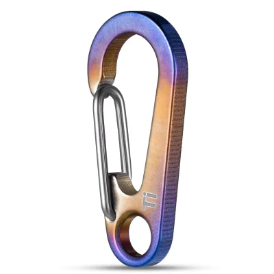 Carabiner Small Titanium Keychain Men's Lightweight Spring Hook Clip Durable Stylish Rustproof Color/L (Keyring not included)