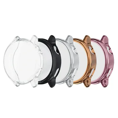 【5 枚入り】スマートウォッチカバー Vivoactive 6対応 保護ケース 全面保護 TPU 電鍍 ケース カバー 耐衝撃 薄型 フルカバー 充電対応 ブラック、ピンク、ローズゴールド、シルバー、透明