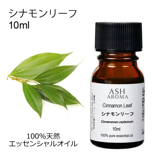 シナモンリーフ 10ml アロマオイル エッセンシャルオイル 精油 天然100% 植物由来 高品質 AEAJ認定 スパイス系 香り アロマテラピー アロママッサージ アロマスプレー アロマバス 芳香浴 蒸気吸入 ASH AROMA