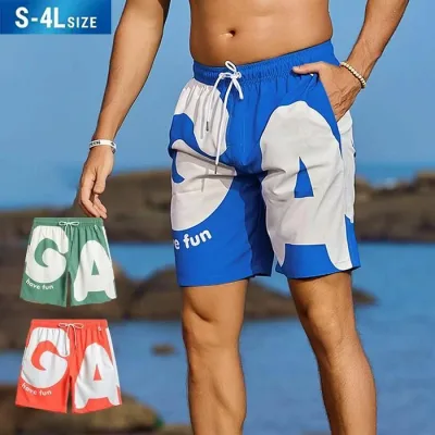 Swimsuit Men's Surf Pants Blue Pink Green S M L 2L 3L 4L Sea Shorts Surf Shorts Board Shorts Half Pants Large Size Knee Length Knee Length Pool Sea Beach Surfing Sauna Stylish Amphibious Absorbent Quick Drying Chlorine Resistant UV Protection Long
