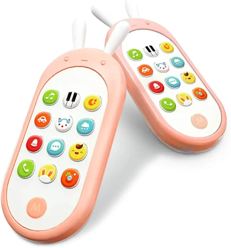 スマートフォン 電子玩具電話6カ月~36カ月 赤ちゃん 幼児 子ども 幼児 おもちゃ 知育玩具 知育 学習 英語 外国語 指遊び ピンク