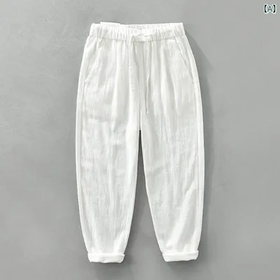 通気性 イージ テーパードパンツ レトロ 涼しい 綿麻 ボトムス 通勤用 ズボン 男性用 リネン混 大きいサイズ アメカジ ズボン 春夏 シンプル ロングパンツ カジュアル 無地 ストレートパンツ 体型カバー 普段着 ヴィンテージ 楽ちん 快適 ゆったり