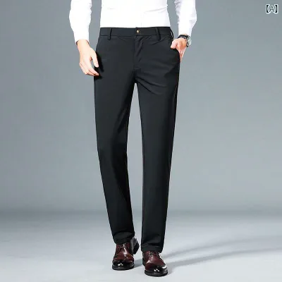 お腹周り 普段使い 二の腕カバー ビジネスパンツ ストレートパンツ スラックス 体型カバー 防シワ仕様 メンズ センタープレス フォーマ 男性用 通勤用 細見え ノンアイロン 大きいサイズ 紳士用 伸縮性 虎 ゆったり 着痩せ ズボン 再生繊維 刺繍入り