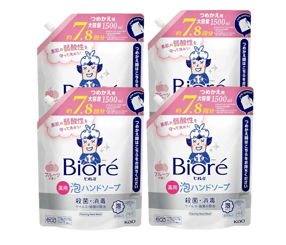 ビオレu 薬用 泡ハンドソープ(フルーツの香り)詰替え 1500ml×4袋