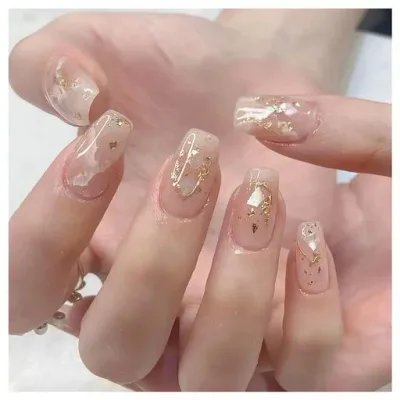 ドミ屋 ネイルチップ 24枚入ショート 夏人気 和風 かわいい シンプル おしゃれ 成人式 入学式 卒業式 結婚式 パーティー 花嫁ネイル 日常生活に使用できます 両面テープ ウッドスティック…