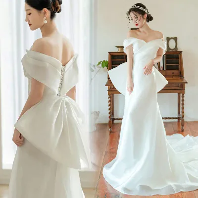 前撮り 結婚式 フォトウェディング ウエディングドレス マーメイド 花嫁ドレス 二次会ドレス 演奏会 披露宴ドレス 旅行海撮影ワンピー 発表会 婚礼