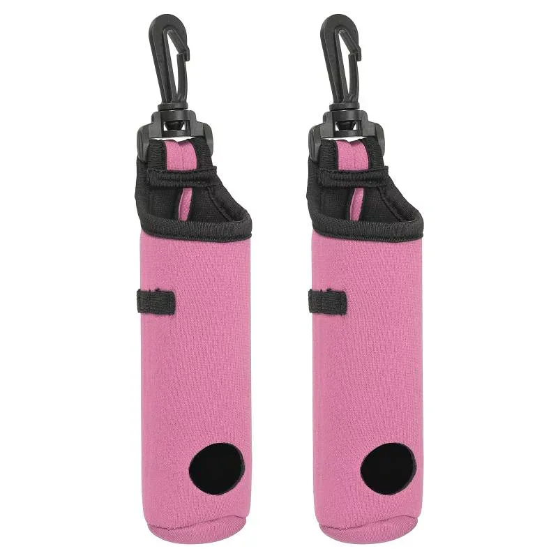 PATIKIL ゴルフボールキャリーバッグ2個入りゴルフティーホルダーポーチ男性や女性向けの収納ギフトに適したポータブルネオプレン製ゴルフボールホルダーライトピンク