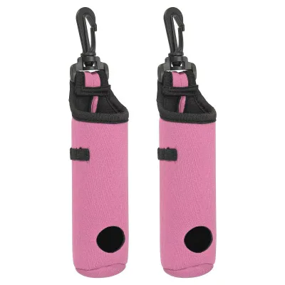 PATIKIL ゴルフボールキャリーバッグ2個入りゴルフティーホルダーポーチ男性や女性向けの収納ギフトに適したポータブルネオプレン製ゴルフボールホルダーライトピンク
