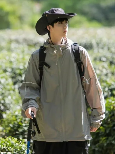 アウター メンズ 男性用 接触冷感 フード付き ジャケット 日焼け止め服 UVカット 紫外線対策 パーカー 防蚊 撥水 薄手 軽量 通気性 伸縮性 ストレッチ カジュアル 通勤用 普段使い スポーツ ホワイト グレー グリーン