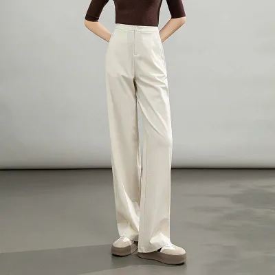 パンツ レディース ストレートパンツ テーパードパンツ ズボン ワイドパンツ ロングパンツ スラックス 高腰 ハイウエスト ストレッチ 美脚 伸縮性 カジュアル 春 梨型体型 遮肉 細見え