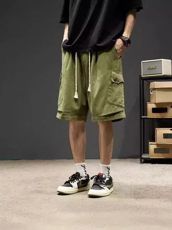 ショートパンツ メンズ 夏服 カーゴパンツ ハーフパンツ 五分丈 ゆったり ワイド ストレート ストリート系 薄手 多ポケット カジュアル 普段着