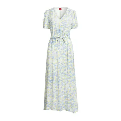【送料無料】 ヒューゴボス レディース ワンピース トップス Midi dresses Yellow