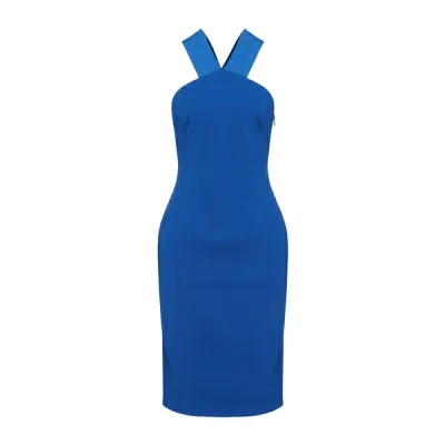 【送料無料】 モスキーノ レディース ワンピース トップス Midi dresses Blue