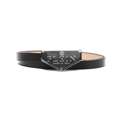 フィリッププレイン レディース ベルト アクセサリー Iconic plein leather belt Black