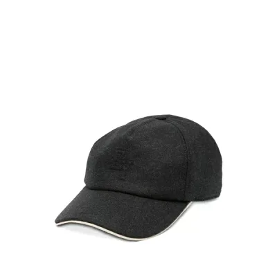 イレブンティ メンズ 帽子 アクセサリー Curved-peak wool baseball cap Black