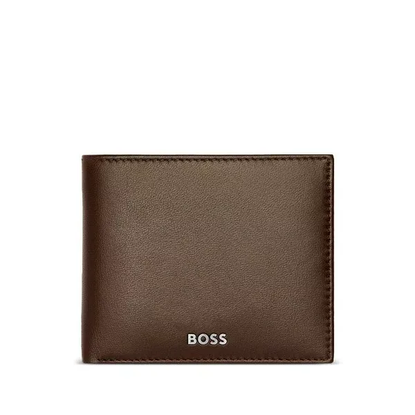 ボス メンズ 財布 アクセサリー Logo-print leather wallet Brown