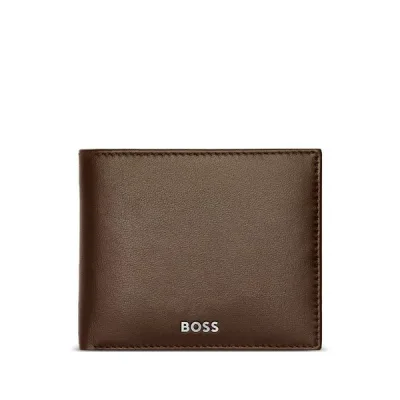ボス メンズ 財布 アクセサリー Logo-print leather wallet Brown