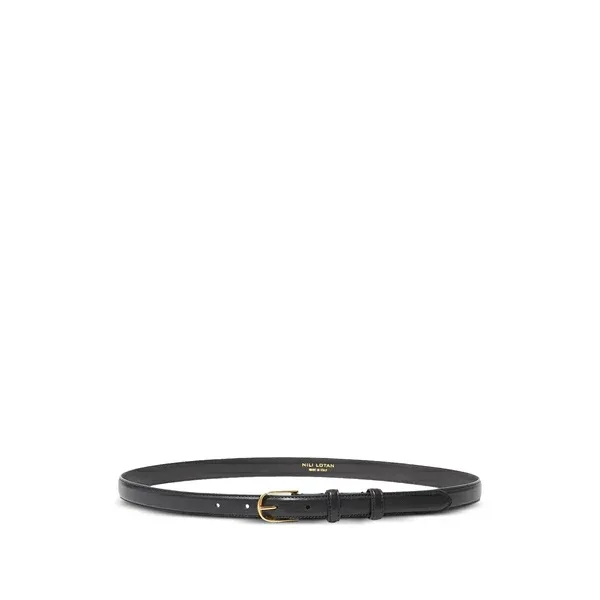 ニリロータン レディース ベルト アクセサリー Leather buckle belt Black