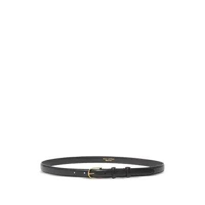 ニリロータン レディース ベルト アクセサリー Leather buckle belt Black