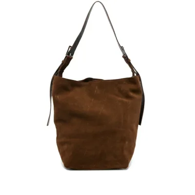 パロッシュ レディース ショルダーバッグ バッグ Buckle-fastening suede shoulder bag Brown