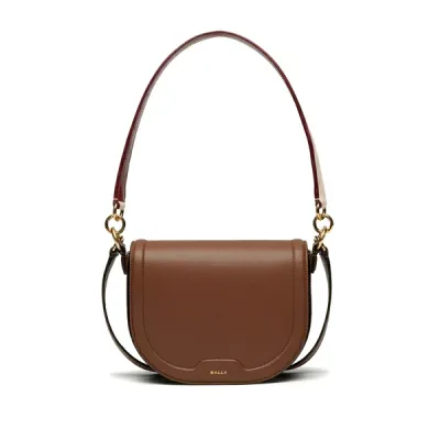 バリー レディース ショルダーバッグ バッグ Logo-stamp leather shoulder bag Brown
