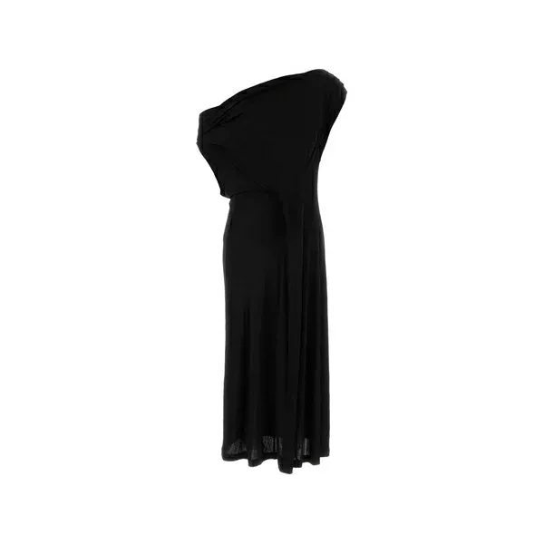 コー レディース ワンピース トップス One-shoulder midi dress Black