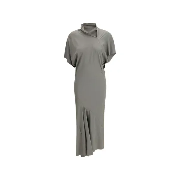 リックオウエンス レディース ワンピース トップス Seb draped midi dress Grey