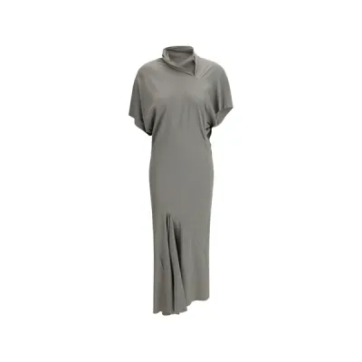 リックオウエンス レディース ワンピース トップス Seb draped midi dress Grey