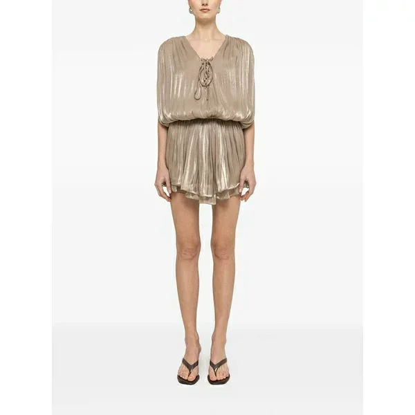 ニッサ レディース ワンピース トップス Pleated mini dress Grey
