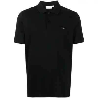 カルバンクライン メンズ ポロシャツ トップス Logo short-sleeved polo shirt Black