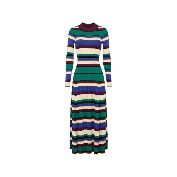 サイモンミラー レディース ワンピース トップス Sandrine striped knitted maxi dress Green