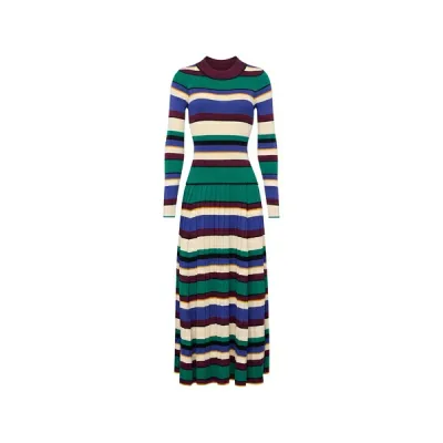 サイモンミラー レディース ワンピース トップス Sandrine striped knitted maxi dress Green