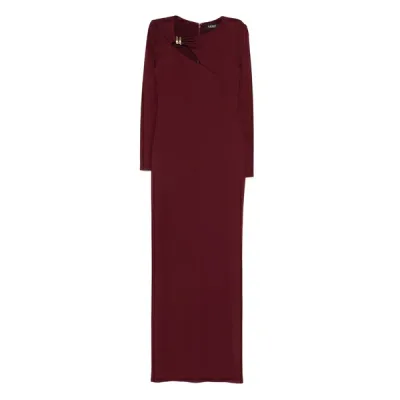 ラルフローレン レディース ワンピース トップス Brooch long-sleeve maxi dress Red