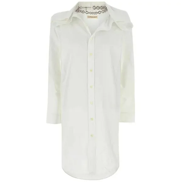 ワイプロジェクト レディース ワンピース トップス Oxford shirt dress White