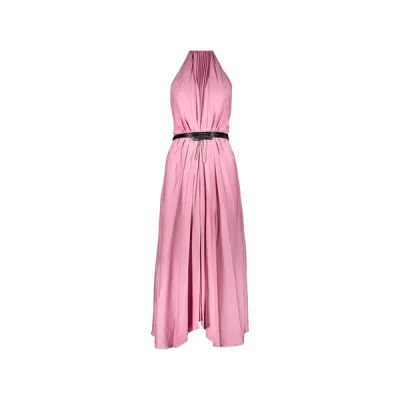 エラリー レディース ワンピース トップス Belted pleated midi dress Pink
