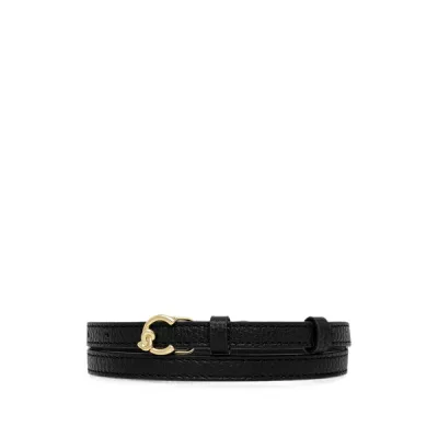 コチネレ レディース ベルト アクセサリー Logo-plaque pebbled-calf leather belt Black