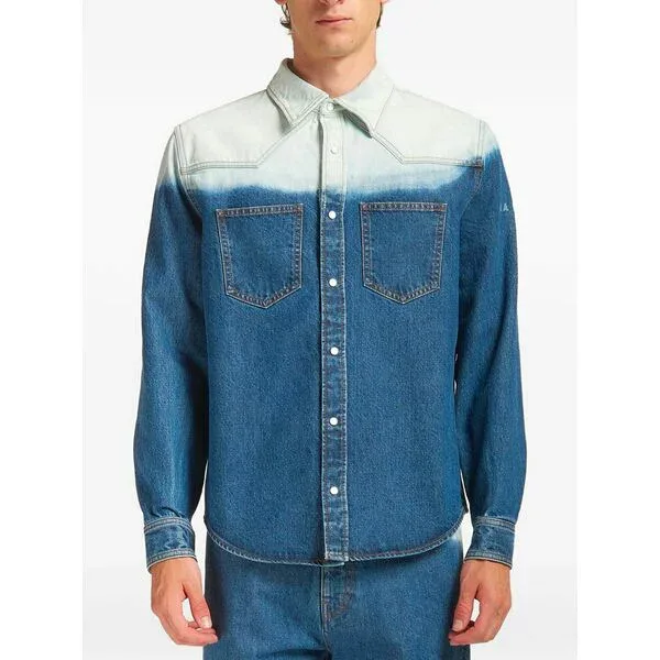 マルニ メンズ シャツ トップス Dip-dye denim shirt Blue