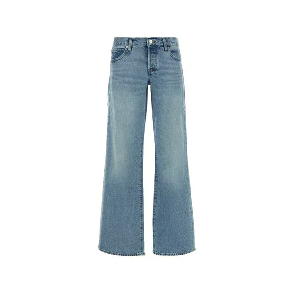 フレーム レディース デニムパンツ ボトムス The gray wide-leg jeans Blue