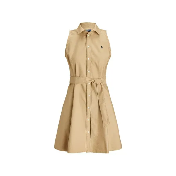 ラルフローレン レディース ワンピース トップス Belted sleeveless midi dress Neutrals