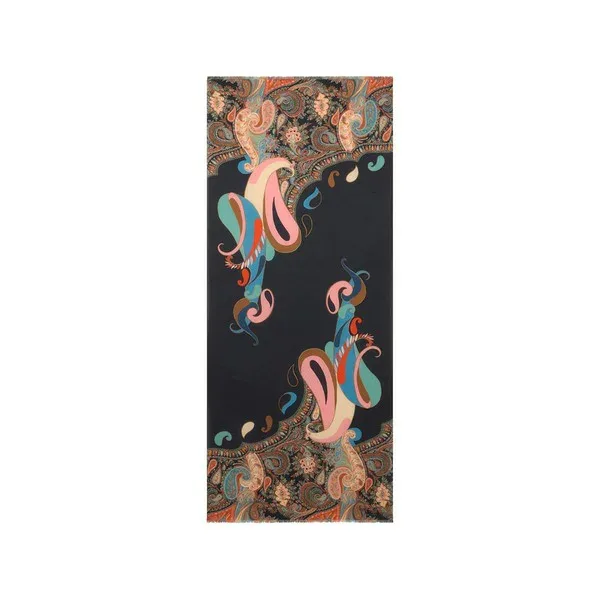 エトロ レディース マフラー・ストール・スカーフ アクセサリー Jacquard-paisley motif scarf Blue