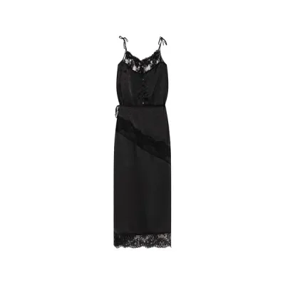 エムエスジイエム レディース ワンピース トップス Lace-trim maxi dress Black