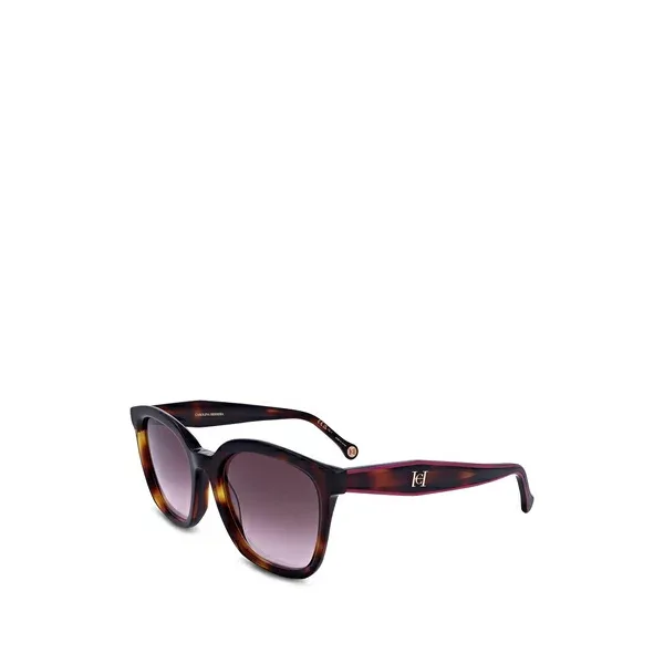 キャロライナヘレラ レディース サングラス&アイウェア アクセサリー Tortoiseshell-effect logo-plaque sunglasses Brown