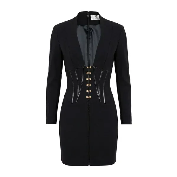 【送料無料】 エリザベスフランキ レディース ワンピース トップス Mini dresses Black