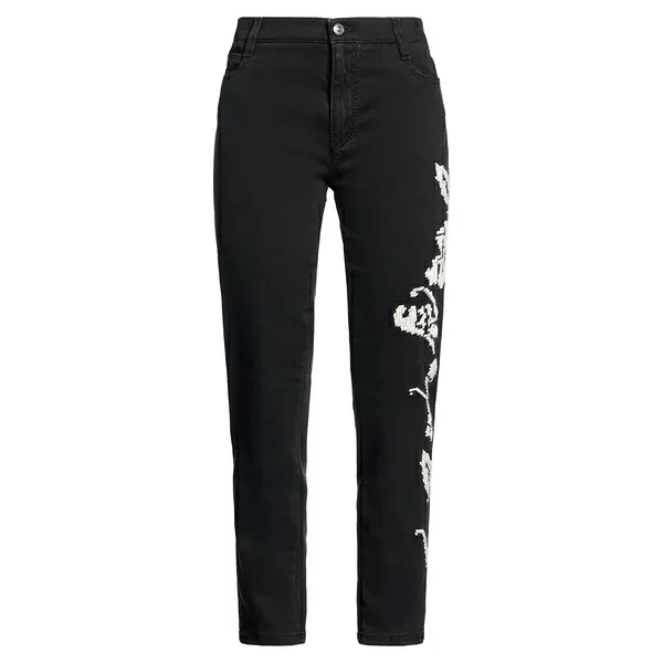 【送料無料】 エルマンノ シェルヴィーノ レディース デニムパンツ ボトムス Jeans Black